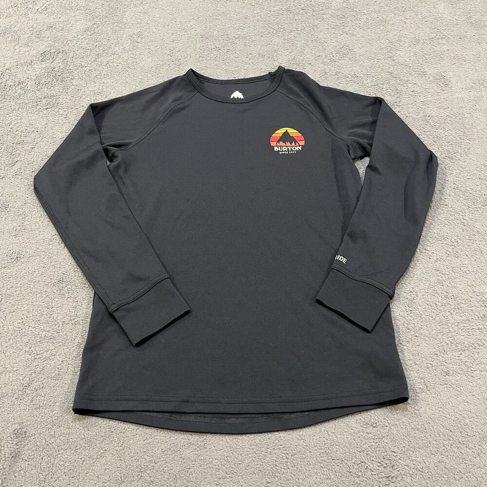 Burton Black Long Sleeve Thermal Shirt DryRide Base Layer Kids Size Large